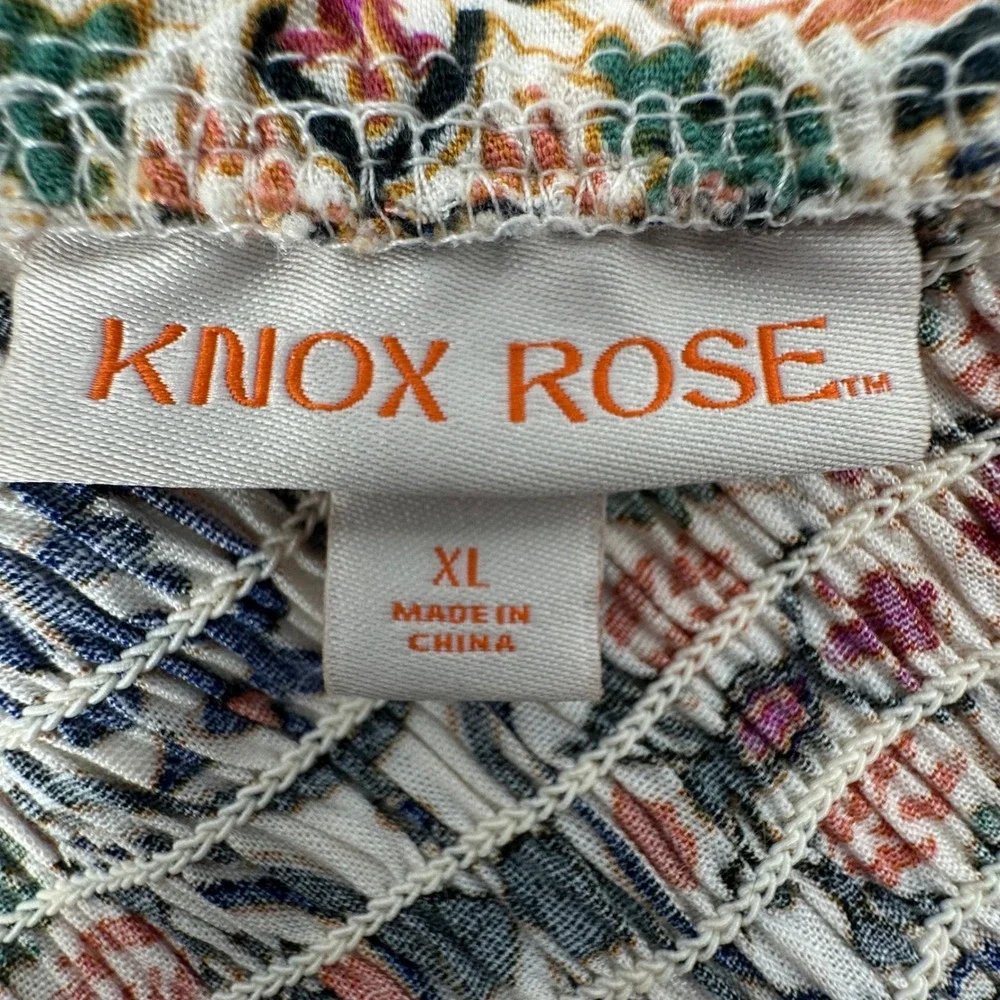 Knox Rose One Shoulder Tiered Maxi Dress XL Multicolor Smocked Boho Festival‎